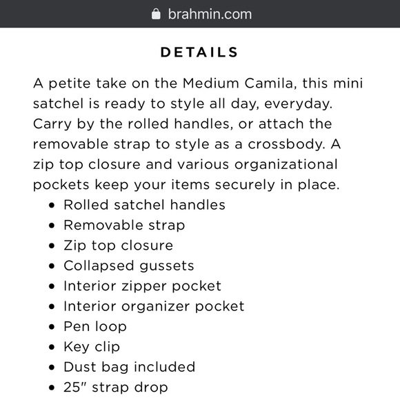 NEW! Brahmin Mini Camila In Pecan Color - Picture 11 of 14